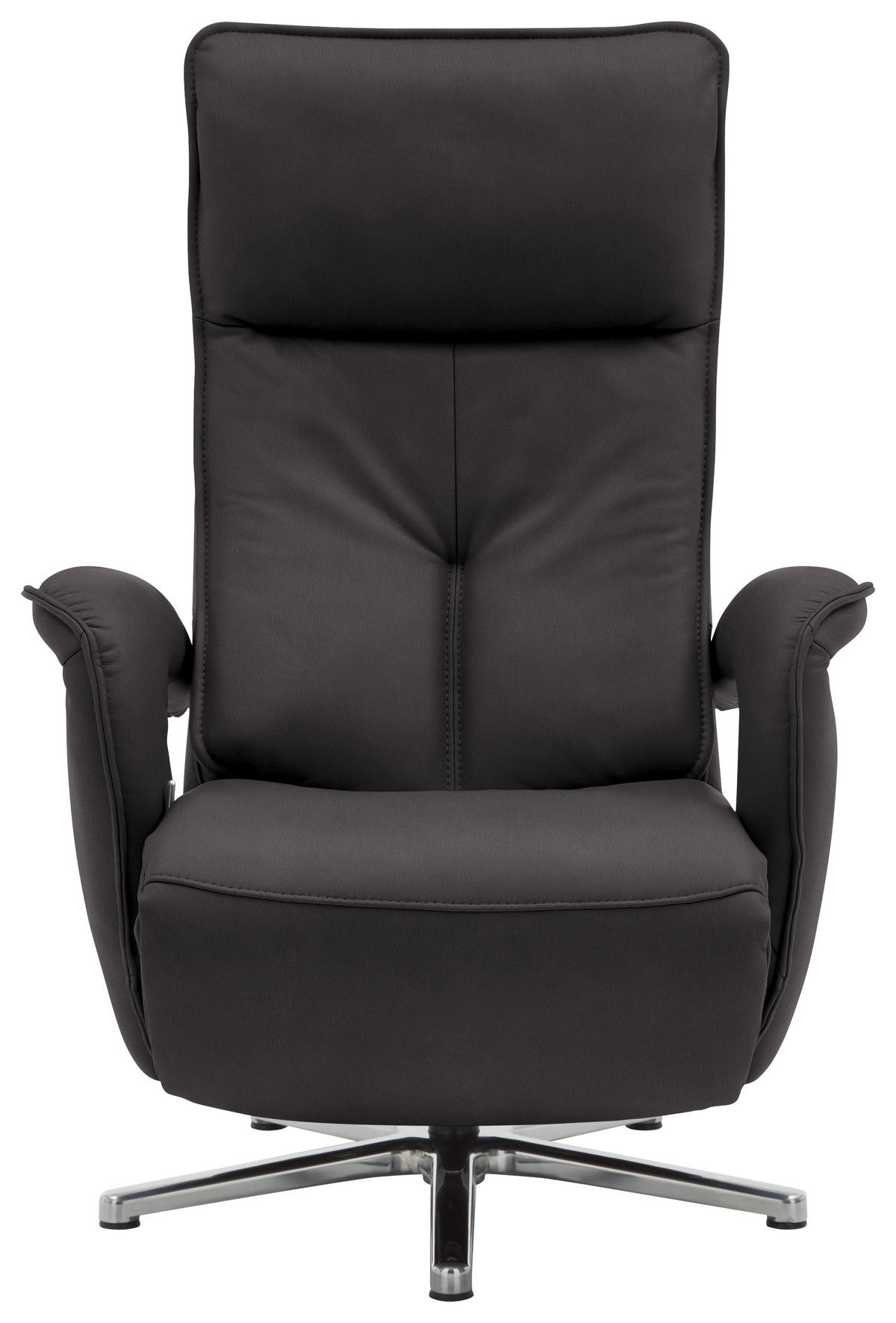 RELAXSESSEL in Leder Dunkelbraun  - Chromfarben/Dunkelbraun, Design, Leder/Metall (77/110/87cm) - Valdera