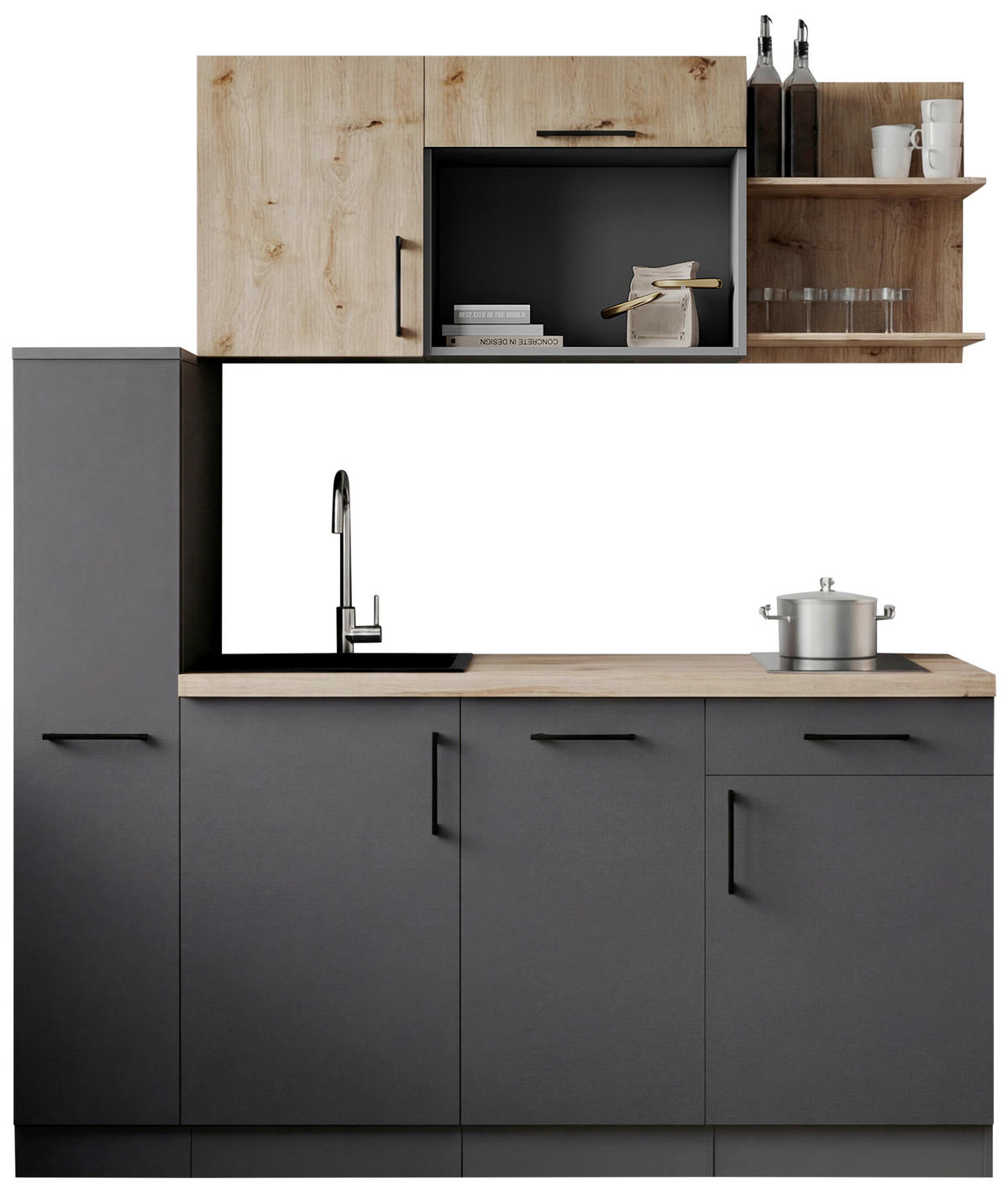 KUCHYŇSKÝ BLOK 175 cm - šedá/dub artisan, Trend, kov/kompozitní dřevo (175cm) - Respekta