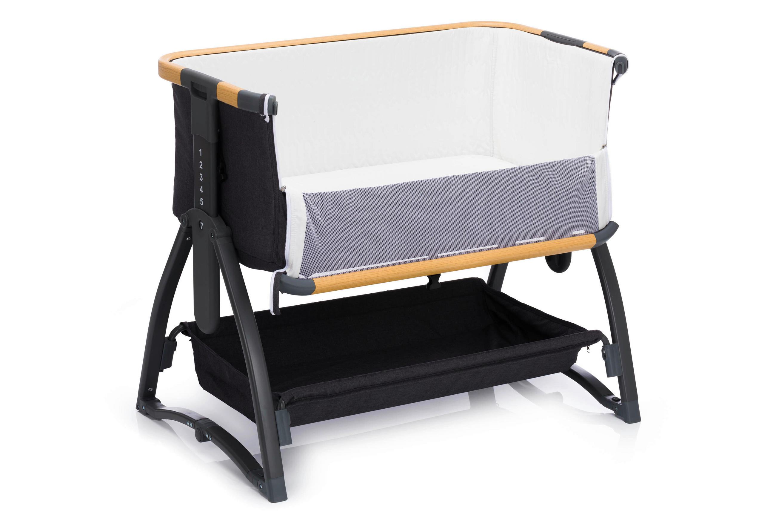 BEISTELLBETT Scandic 94/59/84 cm  - Dunkelgrau, Basics, Kunststoff/Textil (94/59/84cm) - Fillikid