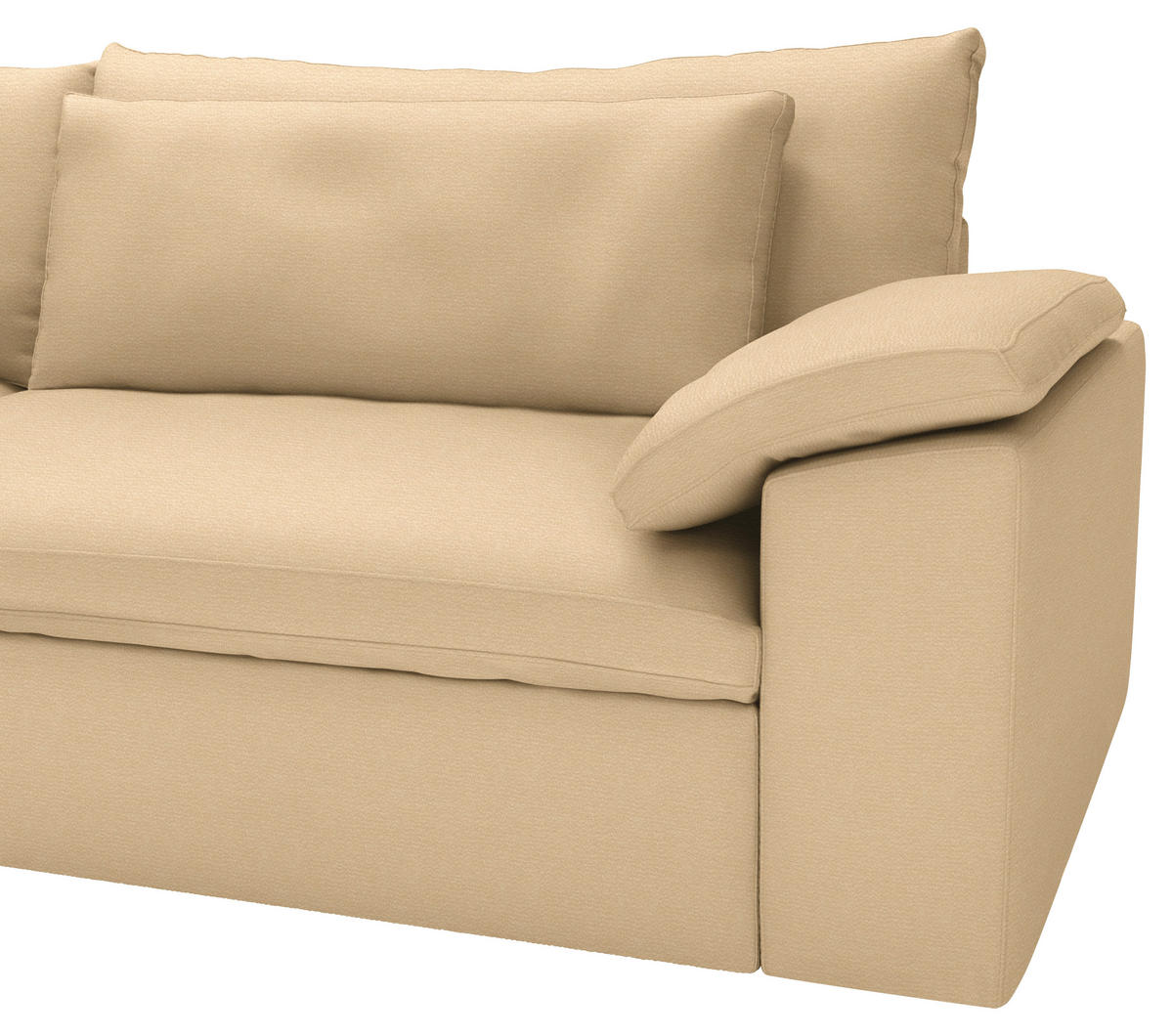 ECKSOFA  Chenille Beige  - Beige/Schwarz, Modern, Kunststoff/Textil (198/306cm) - Carryhome