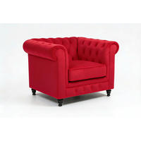 CHESTERFIELD-SESSEL - Rot/Schwarz, Basics, Holz/Textil (102/73/87cm) - Xora