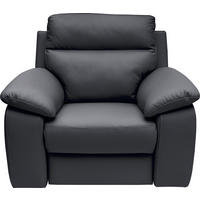 KŘESLO UŠÁK, kůže, tmavě modrá - tmavě modrá, Basics, kůže (108/99/94cm) - Celina Home