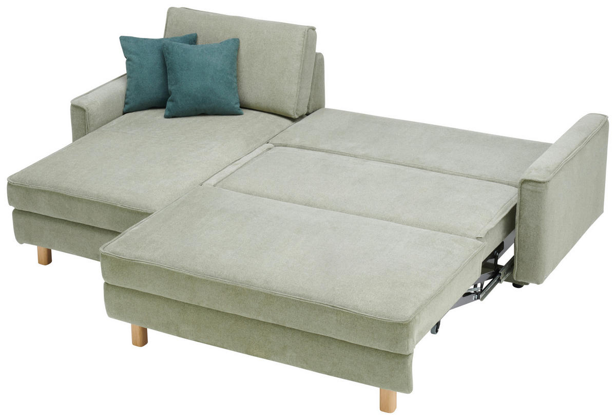 ECKSOFA in Chenille Olivgrün  170/237 cm  - Eichefarben/Olivgrün, KONVENTIONELL, Holz/Textil (170/237cm) - Sedda