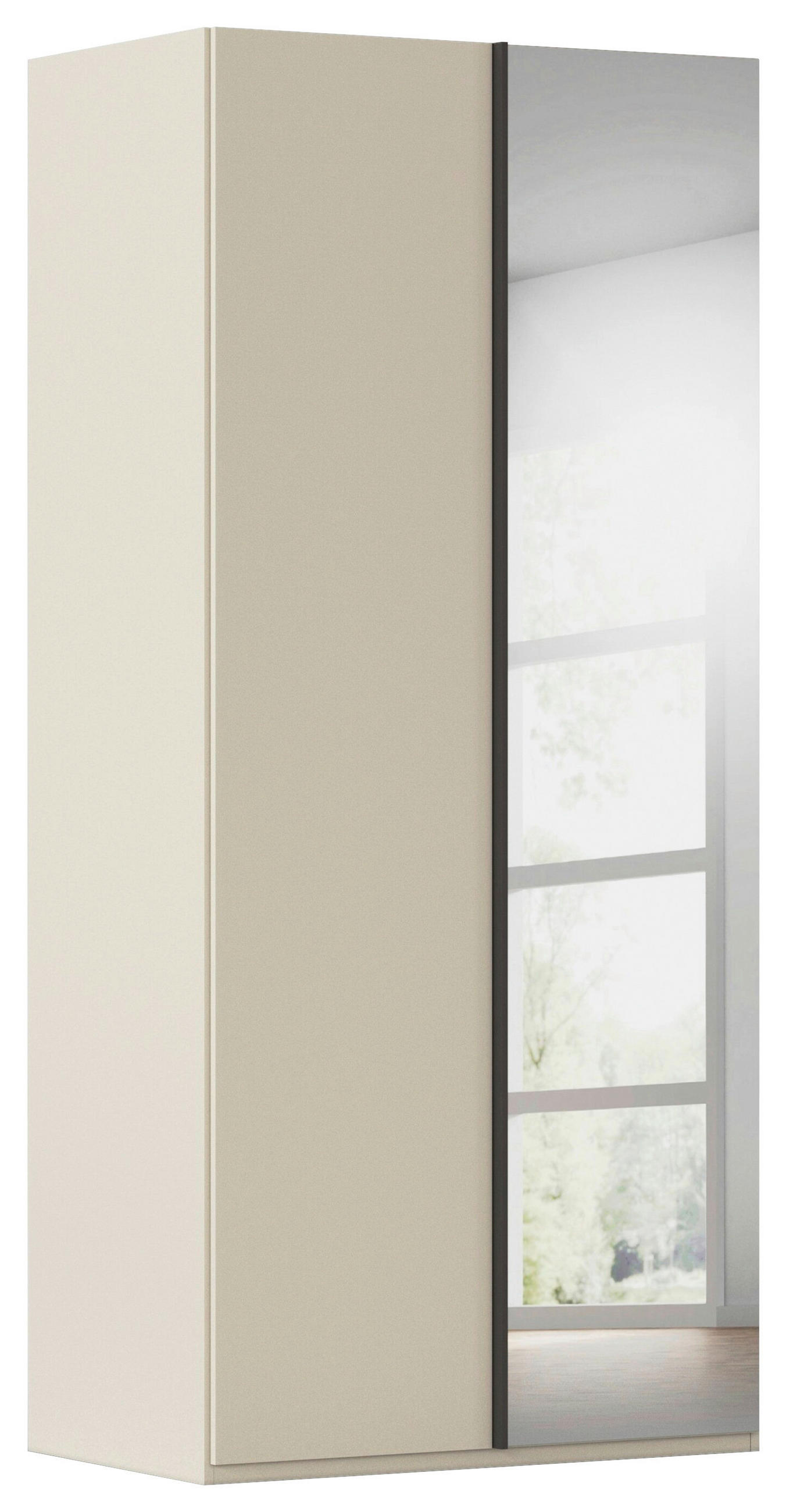 DREHTÜRENSCHRANK 101/235/61 cm,  in Champagner, 2-türig  - Champagner/Graphitfarben, Basics, Glas/Holzwerkstoff (101/235/61cm) - Novel