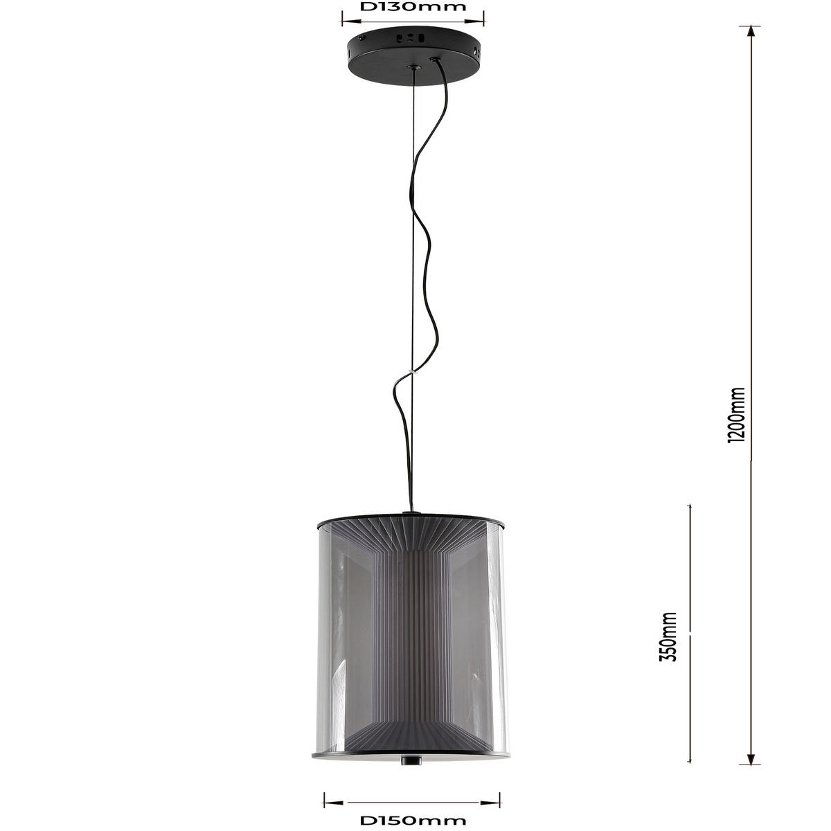 LED-HÄNGELEUCHTE  - Grau, KONVENTIONELL, Glas (120/15/15cm)