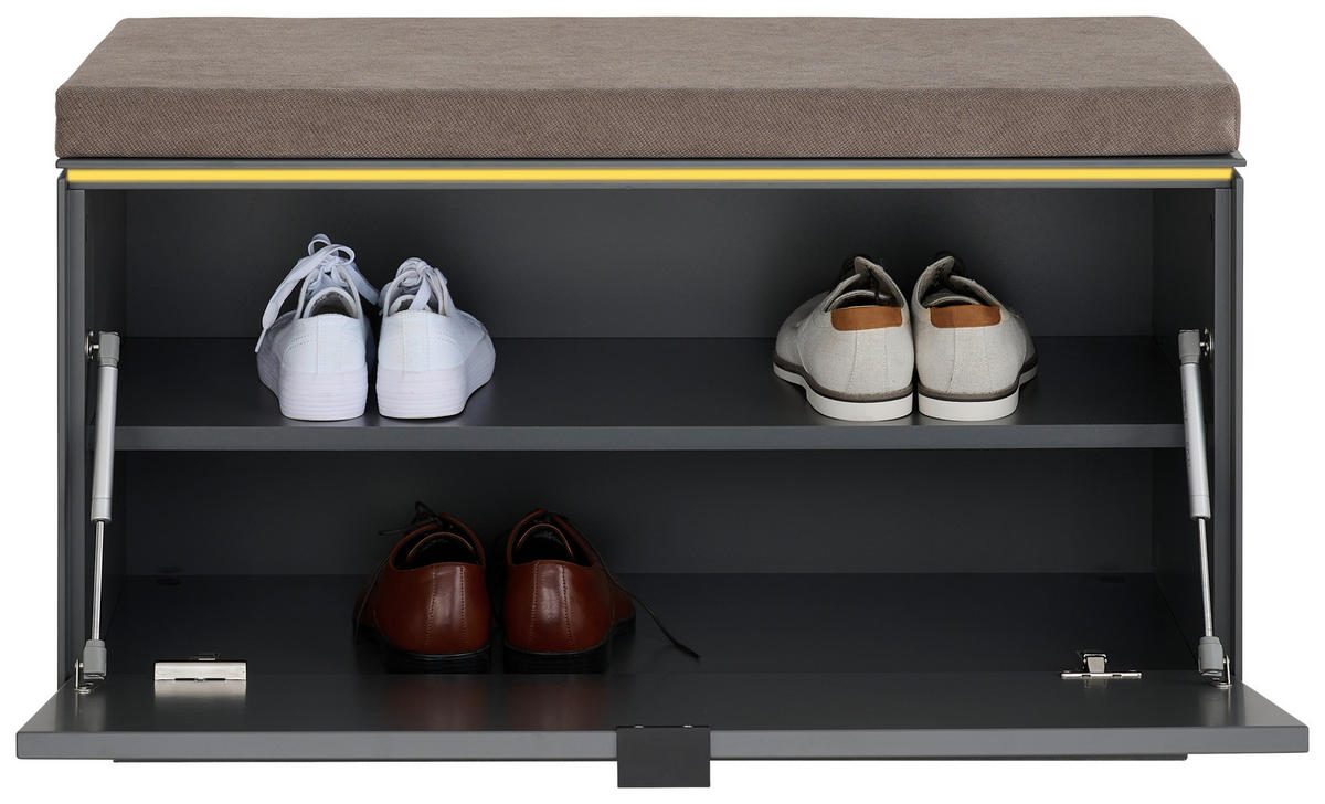 GARDEROBENBANK  in 85/45/40 cm  - Anthrazit/Schwarz, Design, Holzwerkstoff/Textil (85/45/40cm) - Dieter Knoll