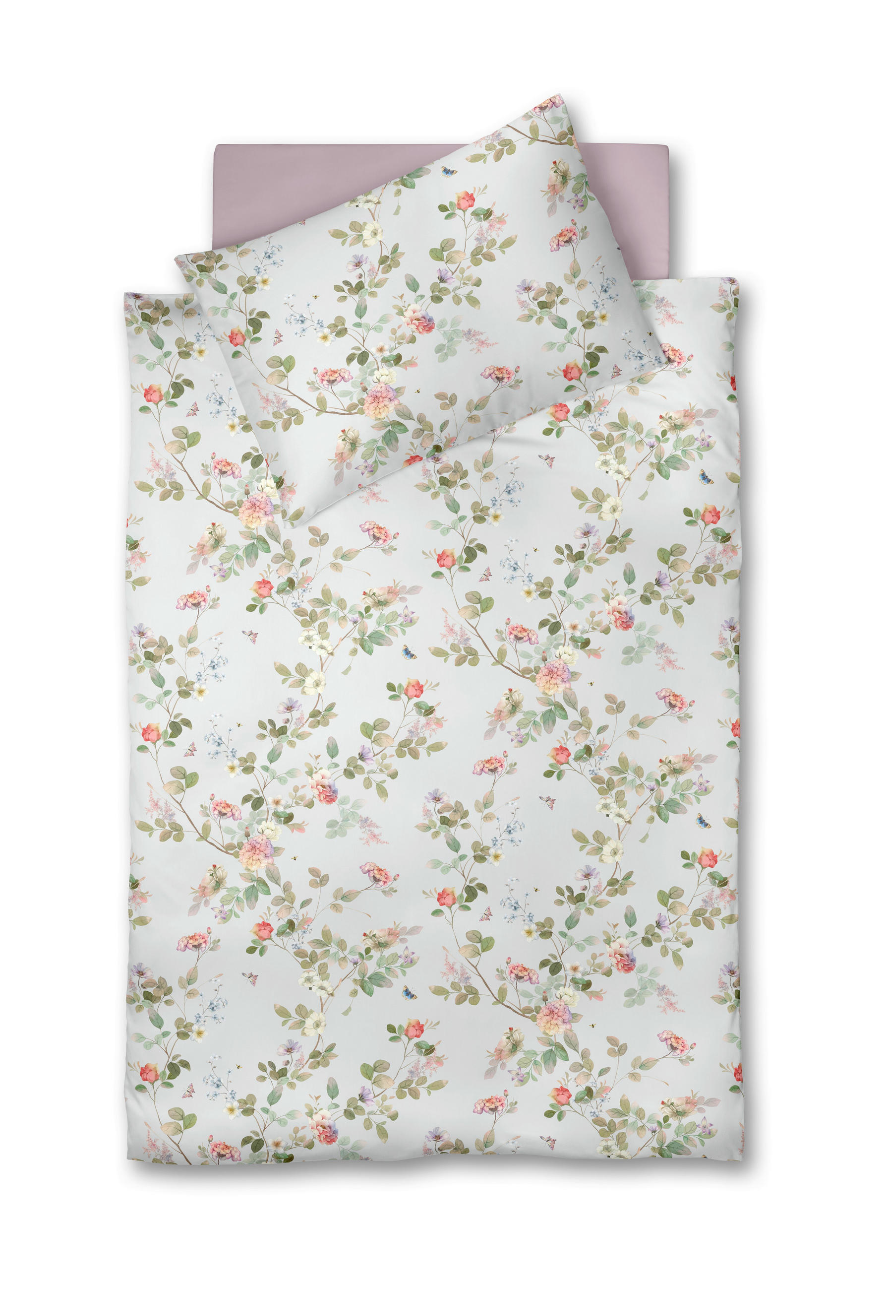 POSTELJINA 140/200 cm  BED ART S  - bijela/maslinasto zelena, Konvencionalno, tekstil (140/200cm) - Fleuresse