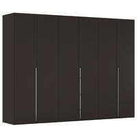 DREHTÜRENSCHRANK 301/223/60 cm 6-türig Schwarz  - Chromfarben/Schwarz, Design, Holzwerkstoff/Metall (301/223/60cm) - home24