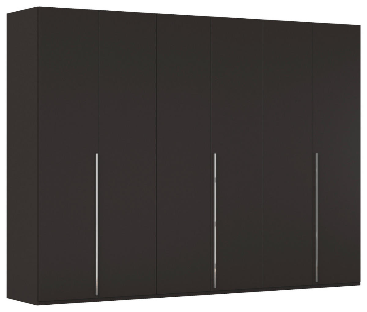 DREHTÜRENSCHRANK 301/223/60 cm 6-türig Schwarz  - Chromfarben/Schwarz, Design, Holzwerkstoff/Metall (301/223/60cm) - home24