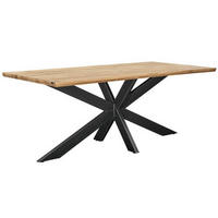 JEDÁLENSKÝ STÔL, divoký dub, farba duba, 200/100/77 cm - čierna/farba duba, Design, kov/drevo (200/100/77cm) - Linea Natura