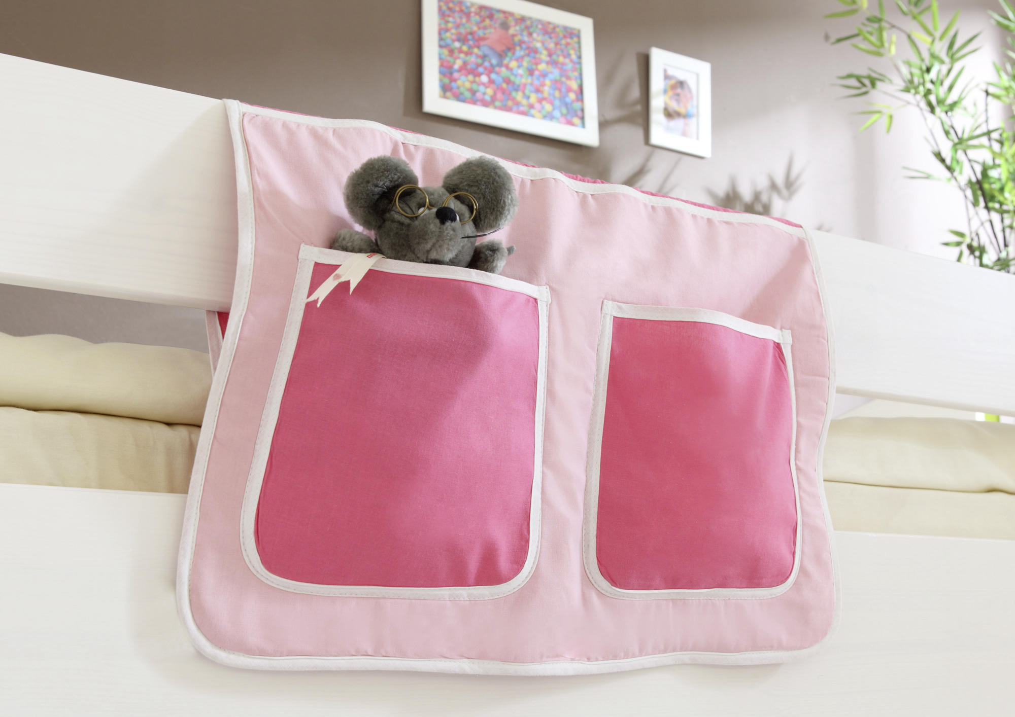 BETTTASCHE - Hellrosa/Rosa, KONVENTIONELL, Textil (56/32/2cm) - MID.YOU