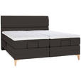 BOXSPRINGBETT 180/200 cm  in Dunkelbraun  - Eichefarben/Dunkelbraun, KONVENTIONELL, Holz/Textil (180/200cm) - Voleo