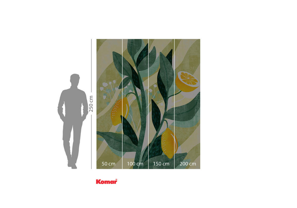 VLIESTAPETE - Blau/Gelb, Basics (200/250cm) - Komar