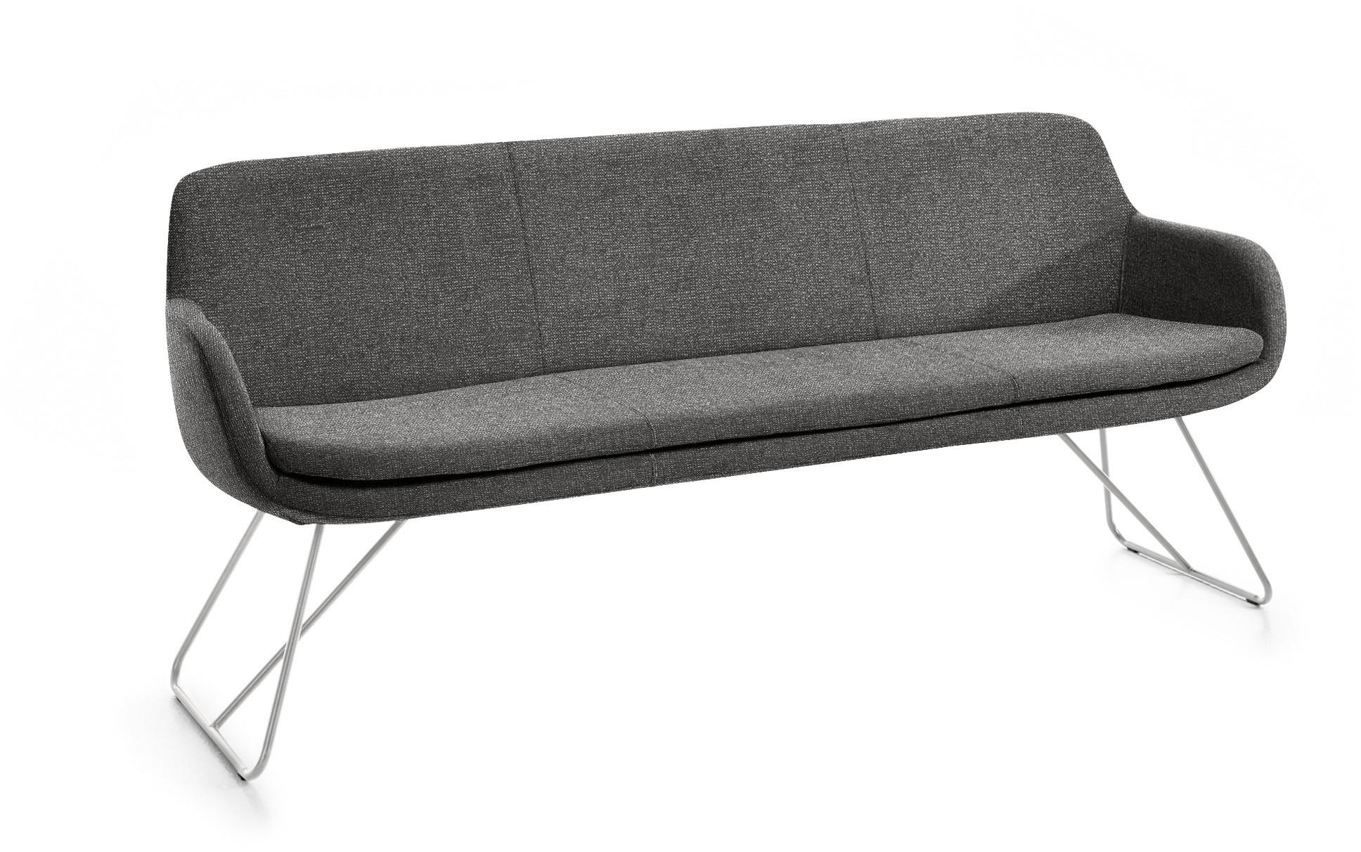 SITZBANK 180/87/65 cm Webstoff Anthrazit Metall  - Anthrazit, Design, Textil/Metall (180/87/65cm) - Musterring
