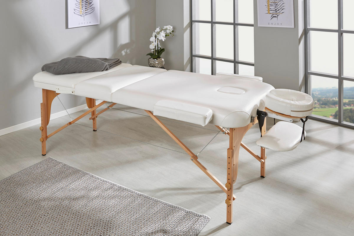 MASSAGELIEGE - Weiß, Trend, Holz/Holzwerkstoff (185/70/62-85cm) - Novel