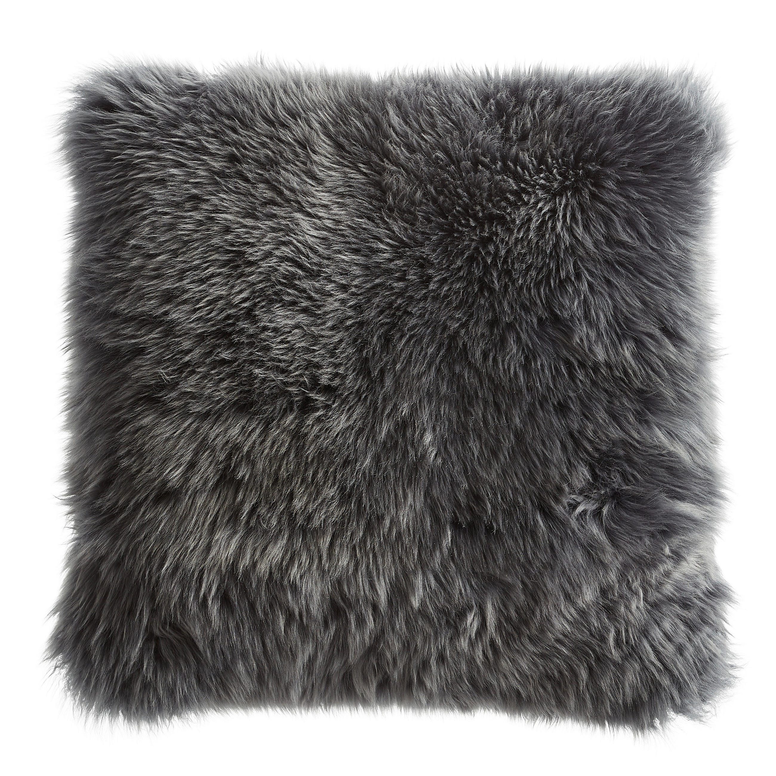 POTAH NA POLŠTÁŘ  40/40 cm - antracitová, Basics, kožešina/textil (40/40cm) - Esposa