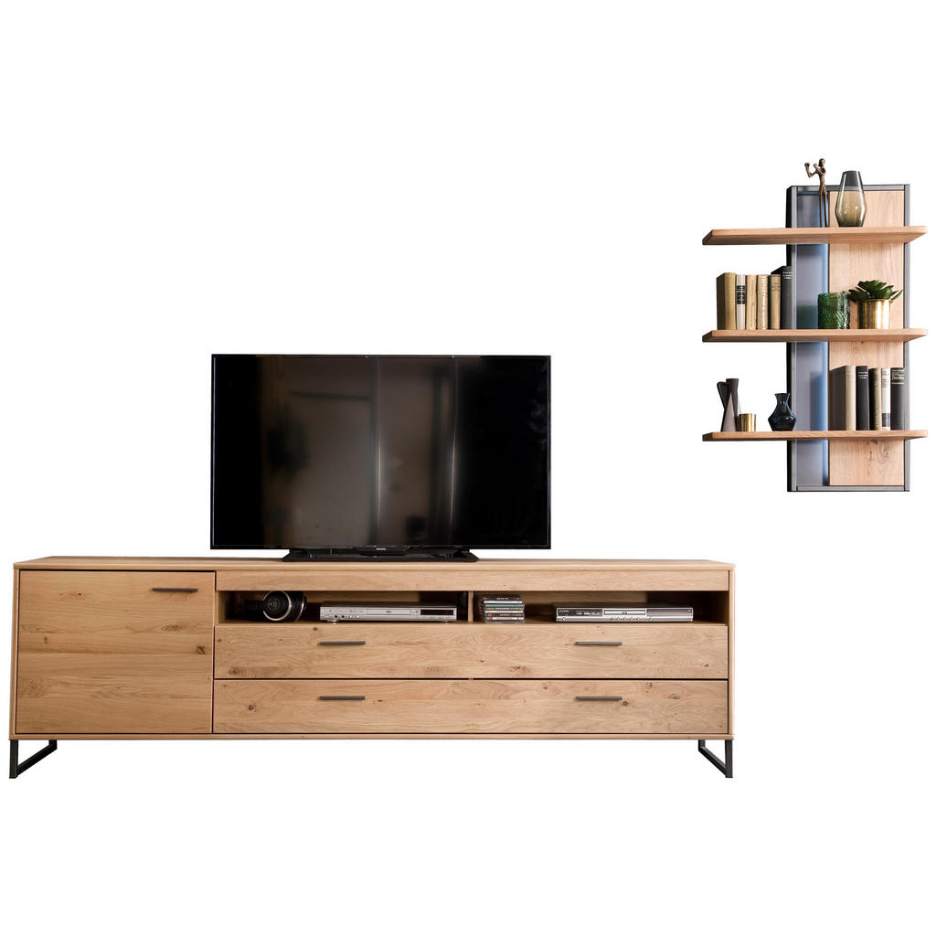 Wohnkombination Teilmassiv 2--Teilig. Portland Eichefarben