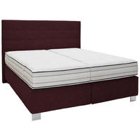 BOXSPRINGBETT 180/200 cm  in Rotbraun  - Rotbraun/Alufarben, Konventionell, Holzwerkstoff/Textil (180/200cm) - Dieter Knoll