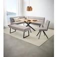 ECKBANK 159/237 cm Webstoff Schwarz, Hellgrau   - Hellgrau/Schwarz, Design, Textil/Metall (159/237cm) - Novel