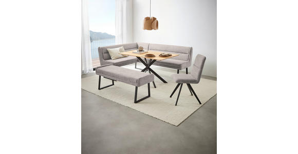 ECKBANK 159/237 cm Webstoff Schwarz, Hellgrau - Hellgrau/Schwarz, Design, Textil/Metall (159/237cm) - Novel