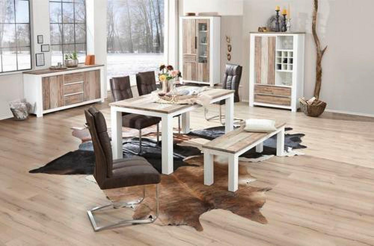 KOMODA   180/85/45 cm   bijela, boje bagrema  - bijela/boje bagrema, Lifestyle, drvni materijal/metal (180/85/45cm) - Landscape