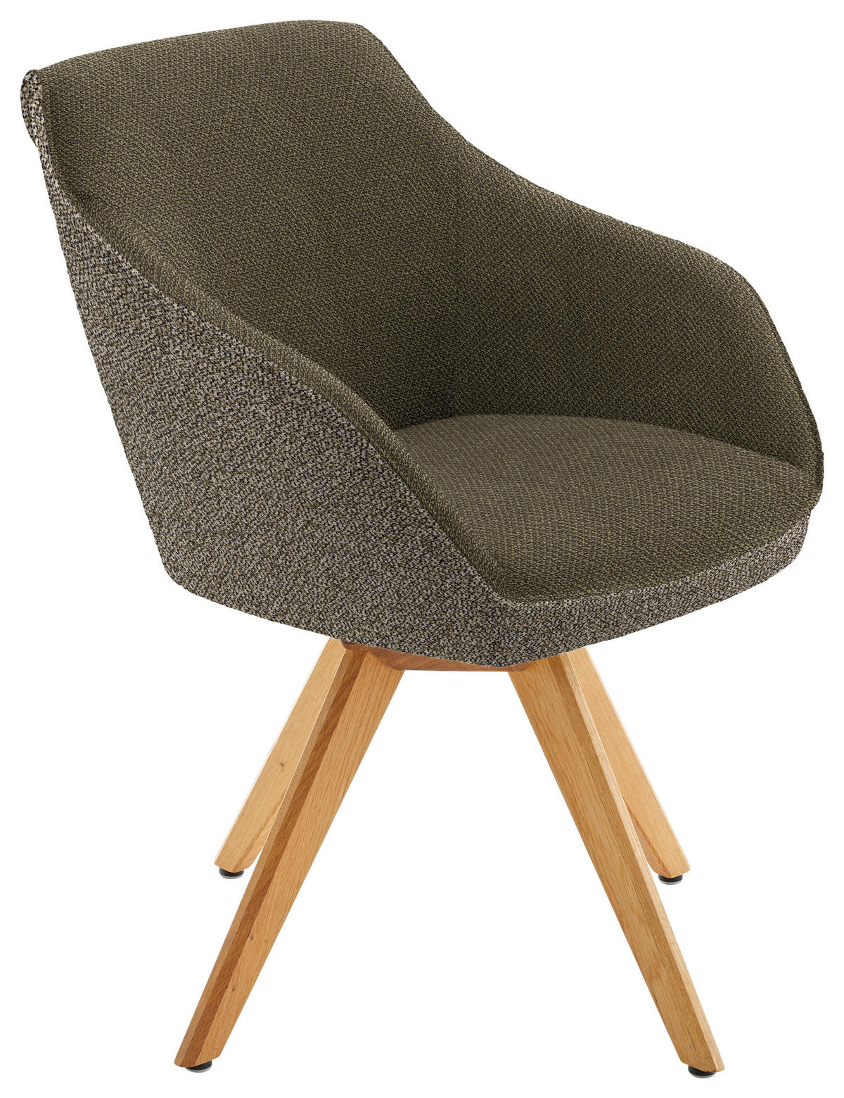 ARMLEHNSTUHL  in Flachgewebe  - Eichefarben/Olivgrün, Design, Holz/Textil (60/84/68cm) - Koinor