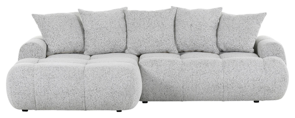ECKSOFA in Flachgewebe Greige  - Greige/Schwarz, Konventionell, Kunststoff/Textil (175/276cm) - Carryhome