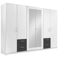 DREHTÜRENSCHRANK 270/210/58 cm 6-türig  - Silberfarben/Graphitfarben, Design, Glas/Holzwerkstoff (270/210/58cm) - MID.YOU