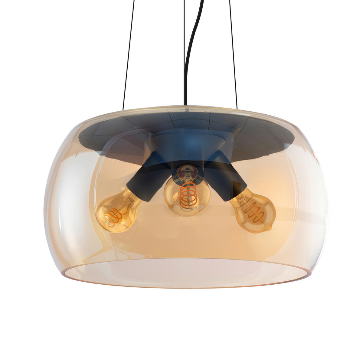 HÄNGELEUCHTE 40/120 cm  - Bernsteinfarben, Trend, Glas/Metall (40/120cm) - Collet's Monde