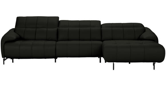 ECKSOFA  in Echtleder Schwarz  313/165 cm  - Schwarz, Design, Leder/Metall (313/165cm) - Belluti