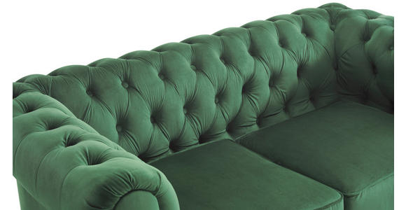 CHESTERFIELD-SOFA Samt Grün, Schwarz - Schwarz/Grün, Trend, Holz/Textil (165/73/87cm) - Xora
