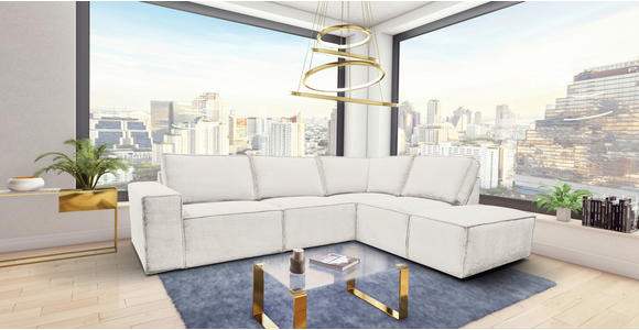 ECKSOFA Naturfarben Chenille  - Schwarz/Naturfarben, KONVENTIONELL, Kunststoff/Textil (275/212cm) - Carryhome