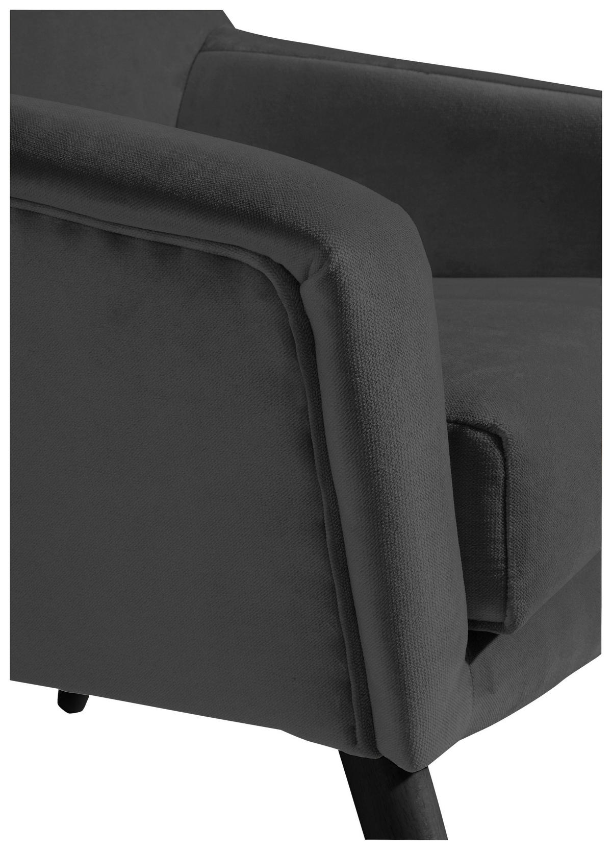 SESSEL in Samt, Velours Anthrazit, Schwarz  - Anthrazit/Schwarz, Design, Holz/Textil (67/81/71cm) - Max Winzer