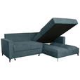 ECKSOFA Blau Struktur  - Blau/Schwarz, KONVENTIONELL, Textil/Metall (230/164cm) - Carryhome