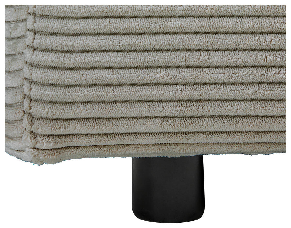 ECKSOFA in Cord Graubraun  - Graubraun/Schwarz, Design, Kunststoff/Textil (265/224cm) - Hom`in