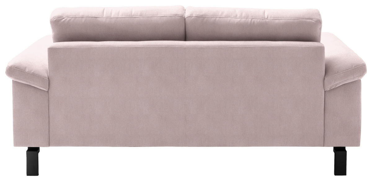2,5-SITZER in Velours Rosa  - Schwarz/Rosa, Design, Textil/Metall (206/86/97cm) - Pure Home Lifestyle