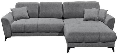 ECKSOFA in Webstoff Dunkelgrau  - Dunkelgrau/Schwarz, KONVENTIONELL, Kunststoff/Textil (281/189cm) - Carryhome