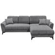 ECKSOFA in Webstoff Dunkelgrau  - Dunkelgrau/Schwarz, KONVENTIONELL, Kunststoff/Textil (281/189cm) - Carryhome