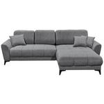 ECKSOFA in Webstoff Dunkelgrau  - Dunkelgrau/Schwarz, KONVENTIONELL, Kunststoff/Textil (281/189cm) - Carryhome