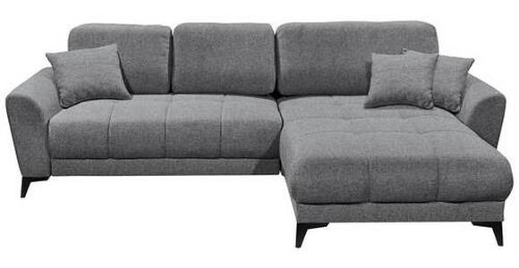 ECKSOFA in Webstoff Dunkelgrau  - Dunkelgrau/Schwarz, KONVENTIONELL, Kunststoff/Textil (281/189cm) - Carryhome