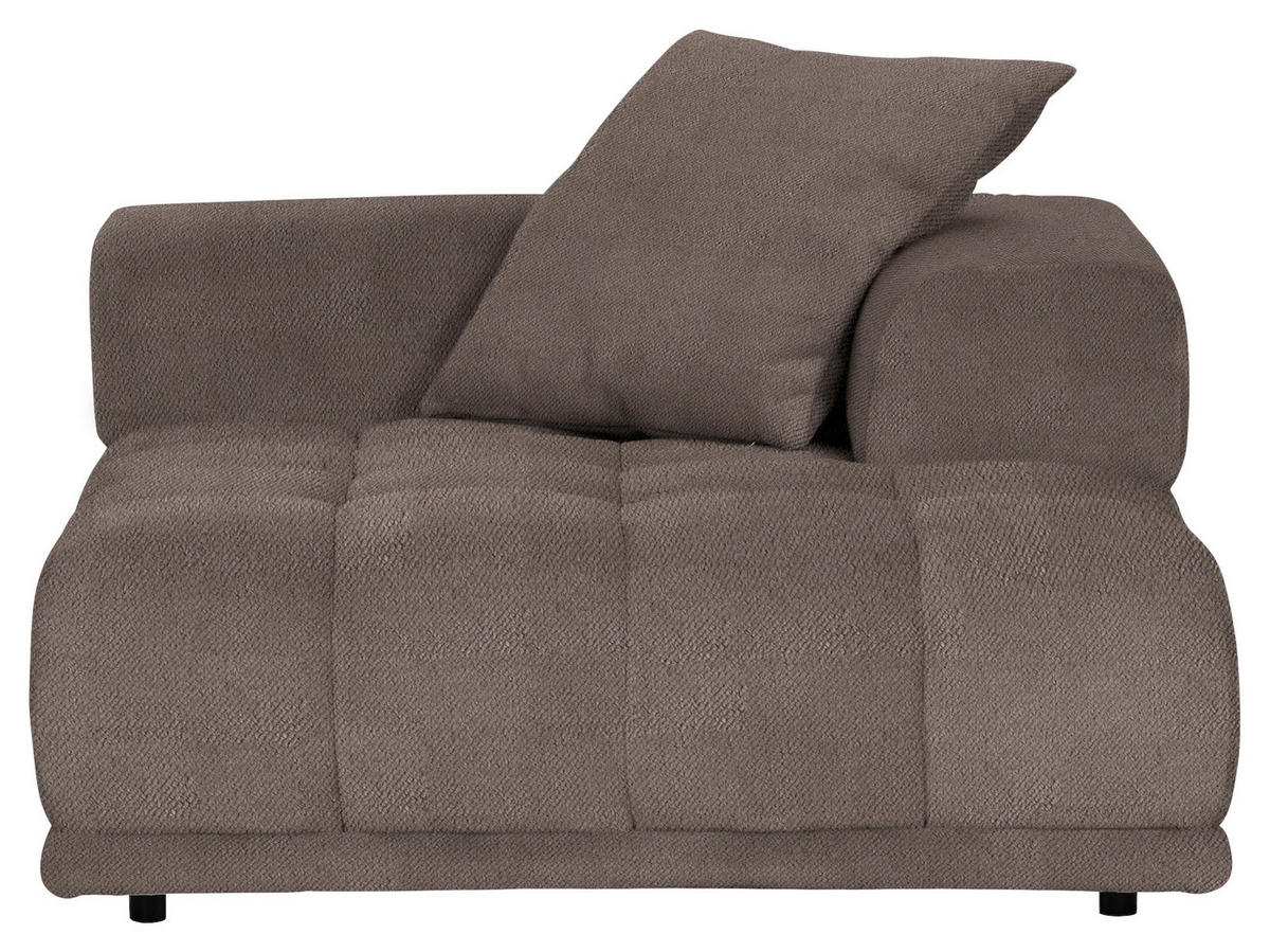 SOFAELEMENT in Plüsch Braun  - Schwarz/Braun, Konventionell, Kunststoff/Textil (125/66/155cm) - Carryhome