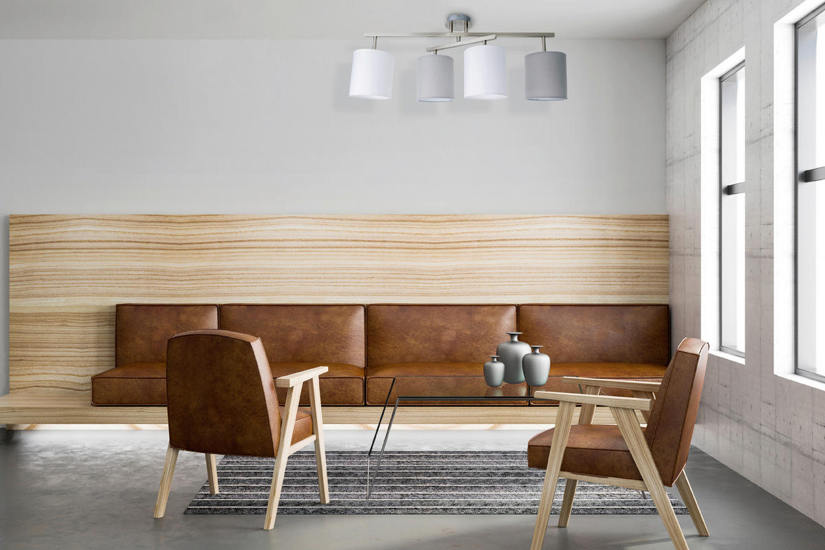 DECKENLEUCHTE   - Weiß/Grau, Design, Textil/Metall (29/82cm) - Näve