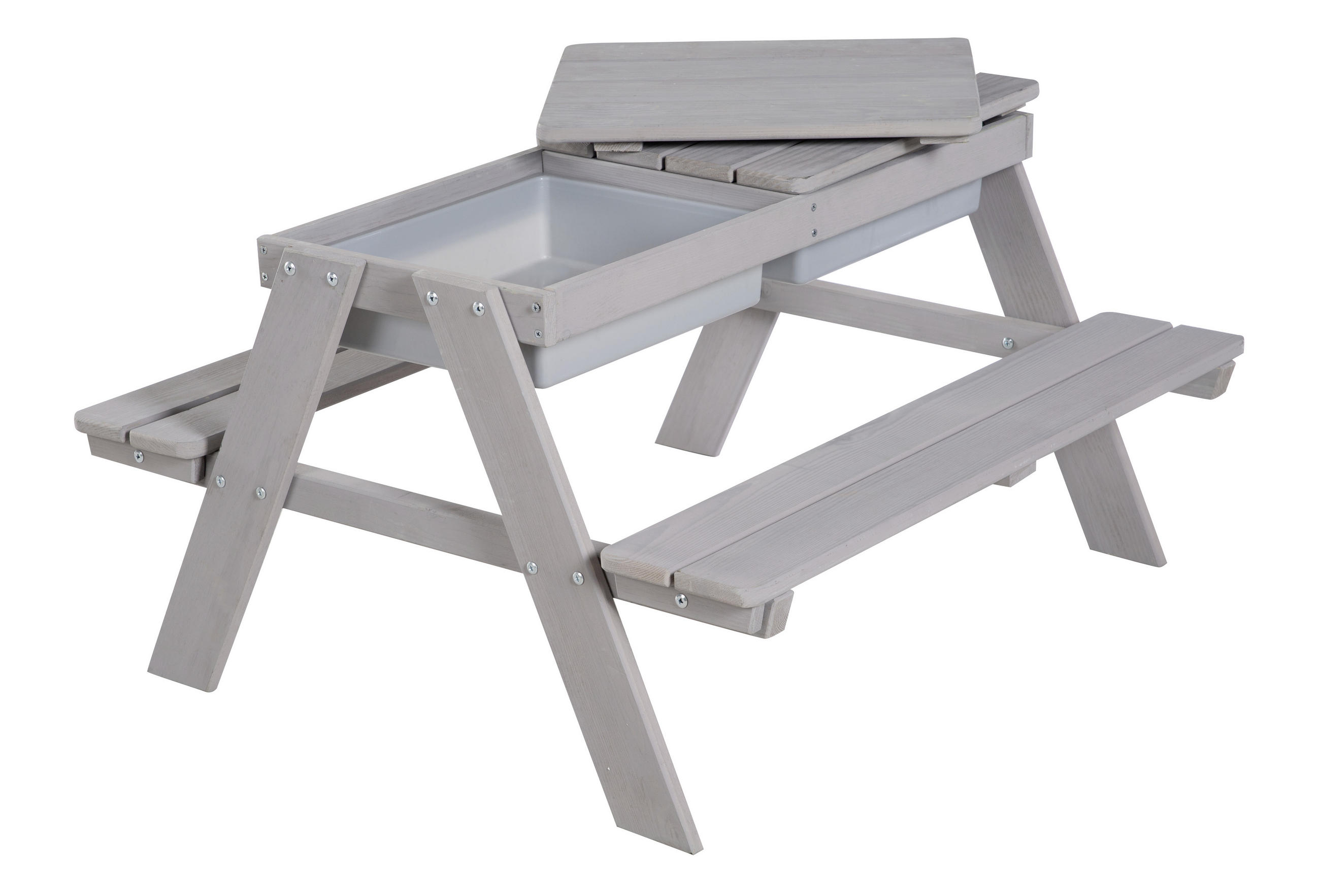 KINDERSITZGRUPPE roba Outdoor+ Grau - Grau, Basics, Holz/Kunststoff (89/50/85,5cm) - Roba