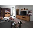 WOHNWAND 3-teilig  in Grau, Eichefarben  275/204/50 cm  - Eichefarben/Anthrazit, Natur, Glas/Holz (275/204/50cm) - Linea Natura