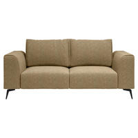 2-SITZER-SOFA in beflockt Goldfarben  - Goldfarben/Schwarz, Design, Holz/Textil (186/88/90cm) - MID.YOU