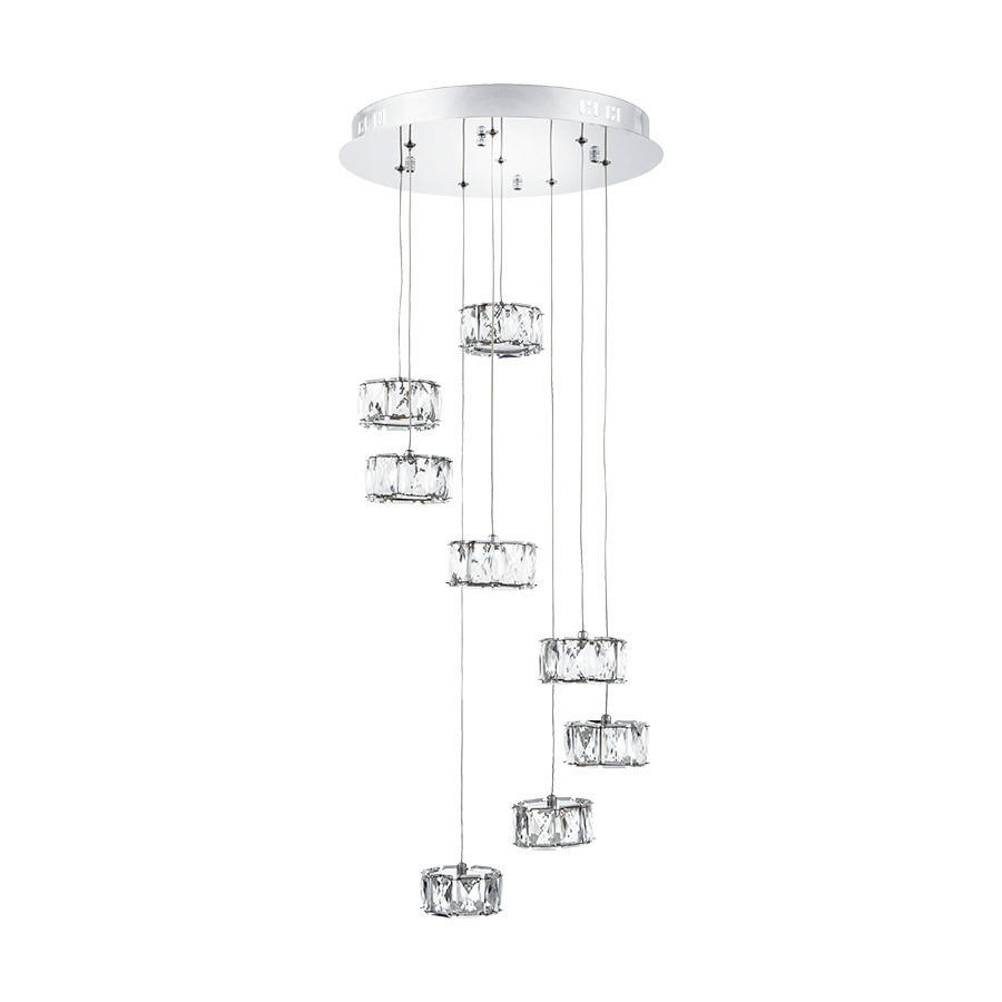 Lustră  - străveziu/culoare crom, Basics, plastic/metal (38cm)