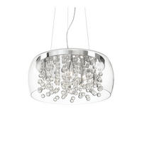 LED-HÄNGELEUCHTE 50/45\220 cm  - Chromfarben/Transparent, KONVENTIONELL, Glas/Metall (50/45\220cm) - Ideal Lux