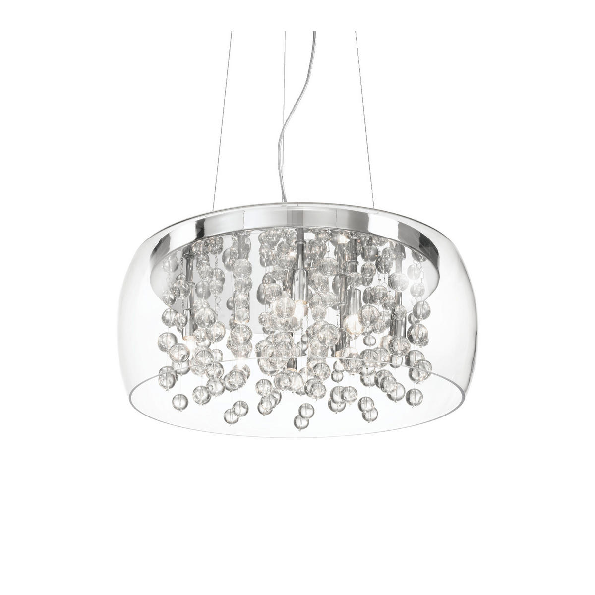 LED-HÄNGELEUCHTE 50/45\220 cm  - Chromfarben/Transparent, KONVENTIONELL, Glas/Metall (50/45\220cm) - Ideal Lux