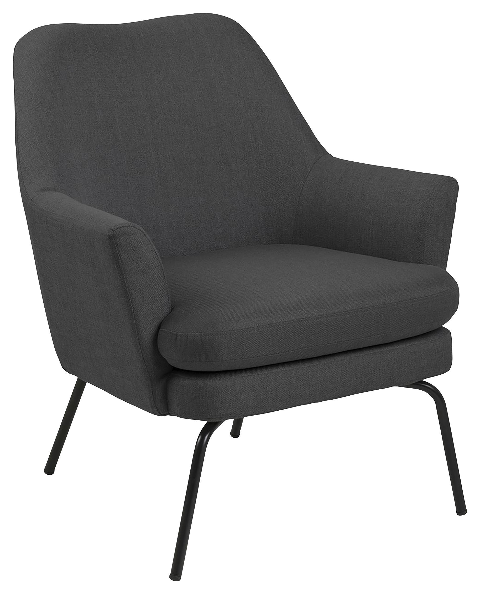 Sessel in Metall, Textil Dunkelgrau