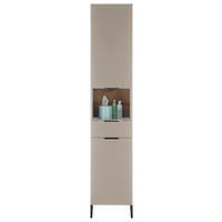 HOCHSCHRANK 38/195/32 cm  - Kaschmir/Eichefarben, KONVENTIONELL, Holzwerkstoff/Metall (38/195/32cm) - home24